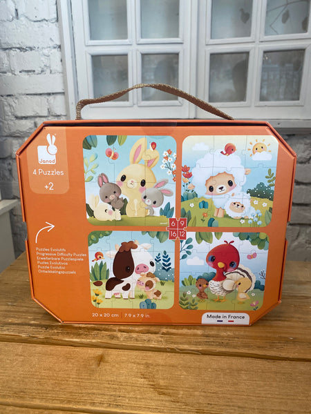 FARMA ZVIERATKÁ 4V1 PUZZLE V KUFRÍKU 2R