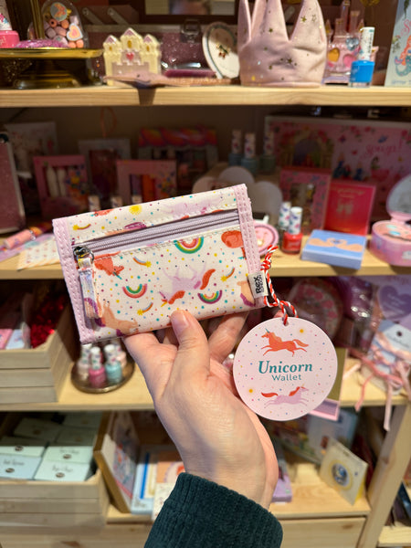 DIEVČENSKÁ PEŇAŽENKA TROJDIELNA – RUŽOVÁ S JEDNOROŽCAMI, HVIEZDIČKAMI A DÚHOU 🦄🌈