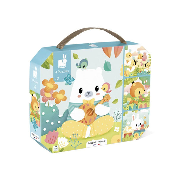 PUZZLE ZVIERATKÁ 4v1 v kufríku 6-9-12-16 ks 2R