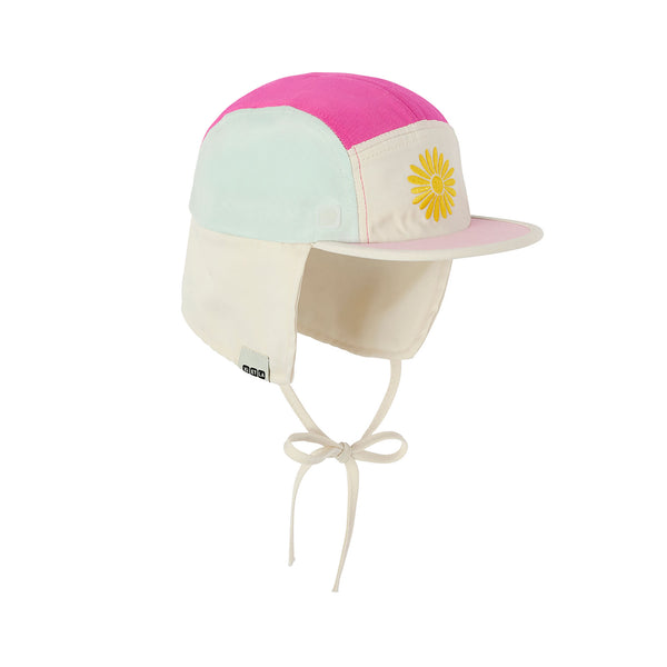 KiETLA FUN FLEUR šiltovka s UV ochranou a ochranou krku – Flower Fuchsia