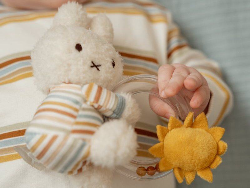 Hrkálka S korálkami králiček miffy vintage prúžky – obrázok 2