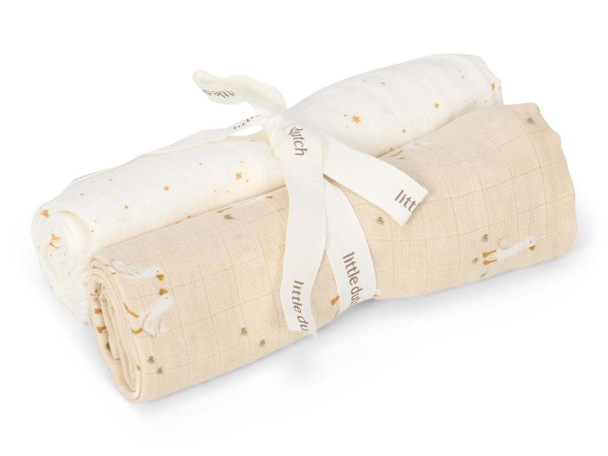 LITTLE DUTCH mušelínové plienky Z organickej bavlny newborn naturals 70 × 70 cm (2 ks)