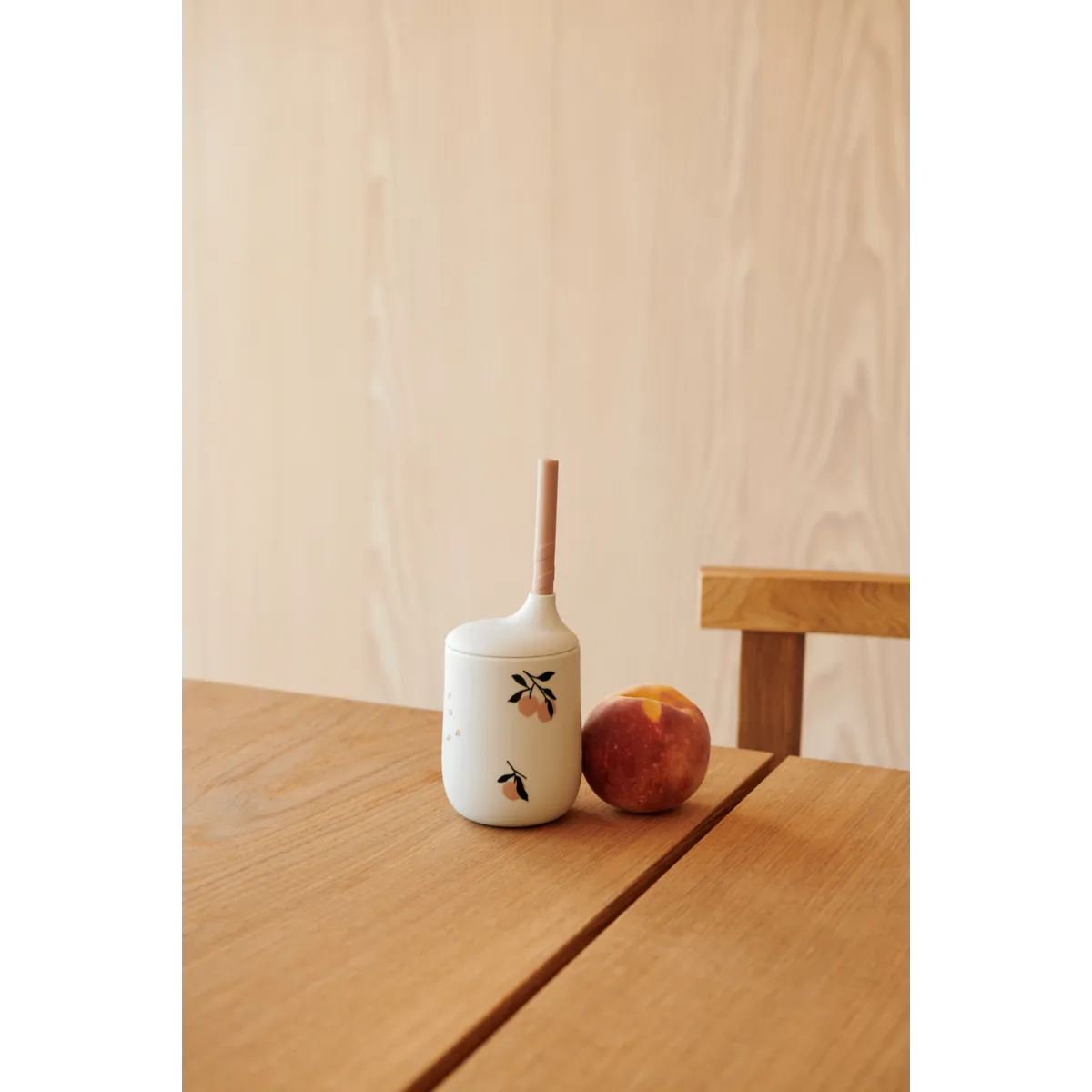 Pohár so slamkou peach – obrázok 2