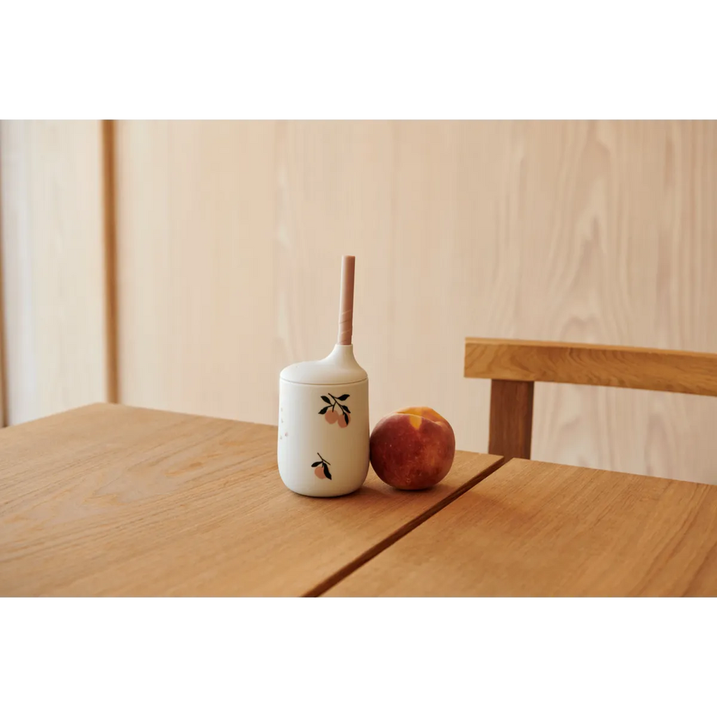 Pohár so slamkou peach – obrázok 3