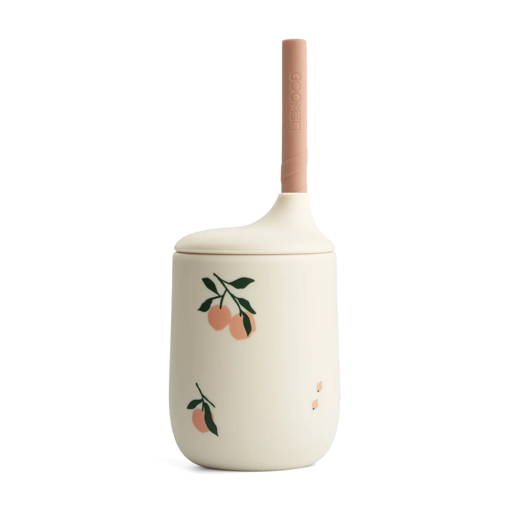 Pohár so slamkou peach