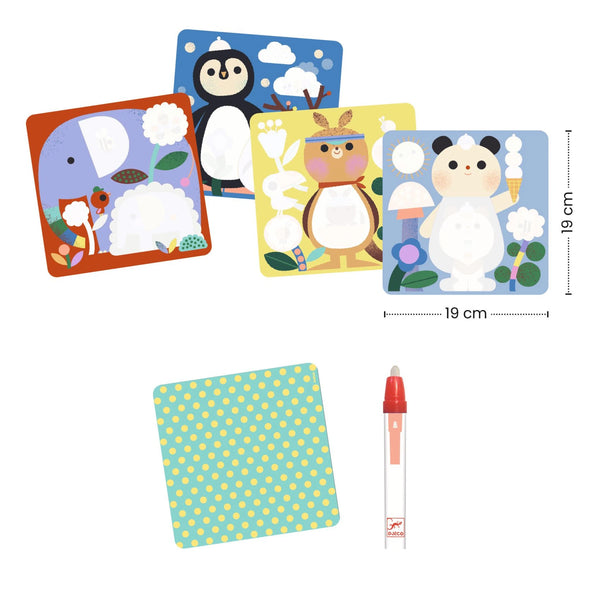 MAGICKÉ VYFARBOVANIE VODOU – ZVIERATKÁ A MLÁĎATKÁ