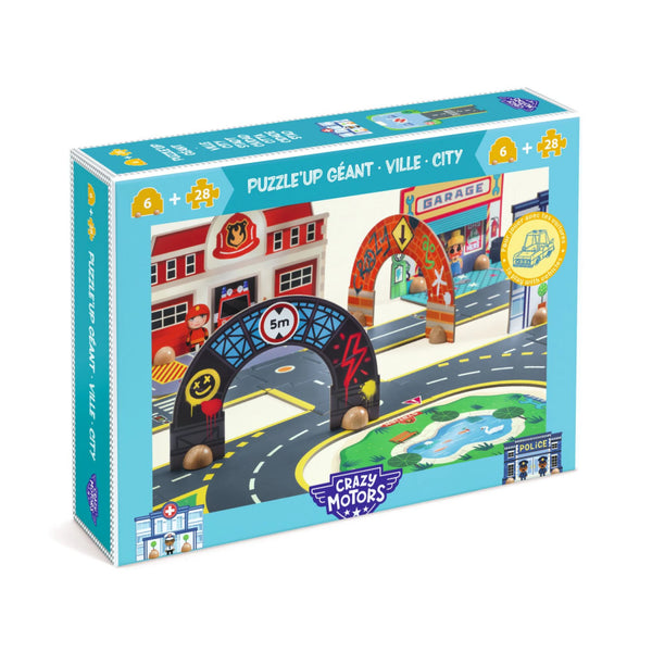 DJECO CRAZY MOTORS MESTO – OBROVSKÉ PUZZLE UP PUZZLE (28 + 6 KS)