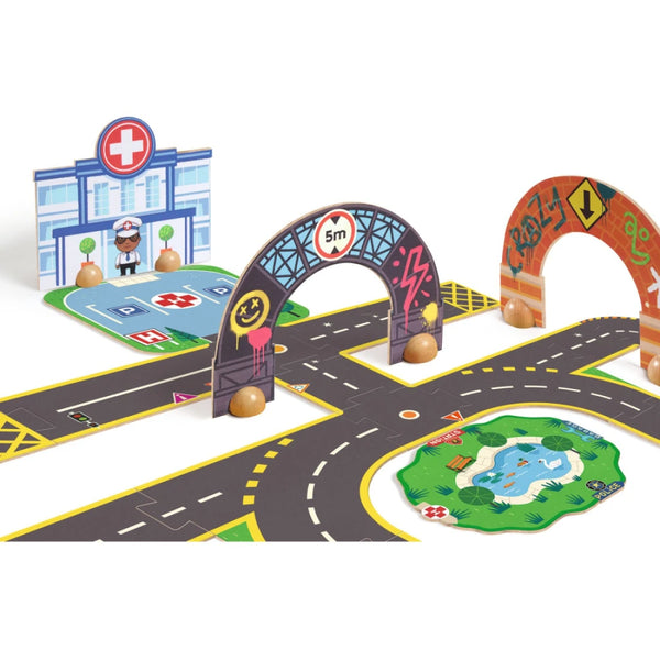 DJECO CRAZY MOTORS MESTO – OBROVSKÉ PUZZLE UP PUZZLE (28 + 6 KS)