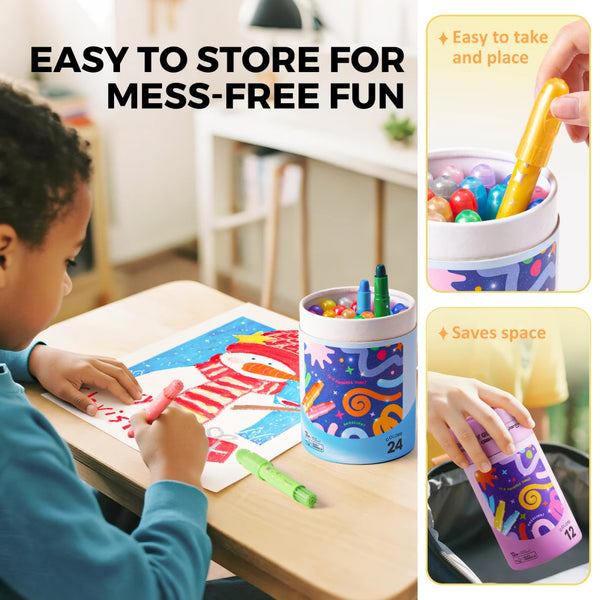 JEMNÉ VOSKOVY GLITTER UMÝVATEĽNÉ 12KS