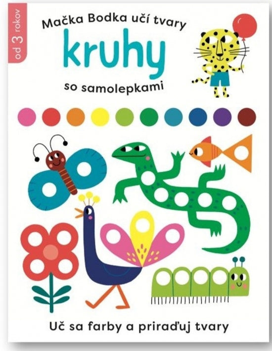 Mačka bodka učí tvary kruhy so samolepkami 3-5R