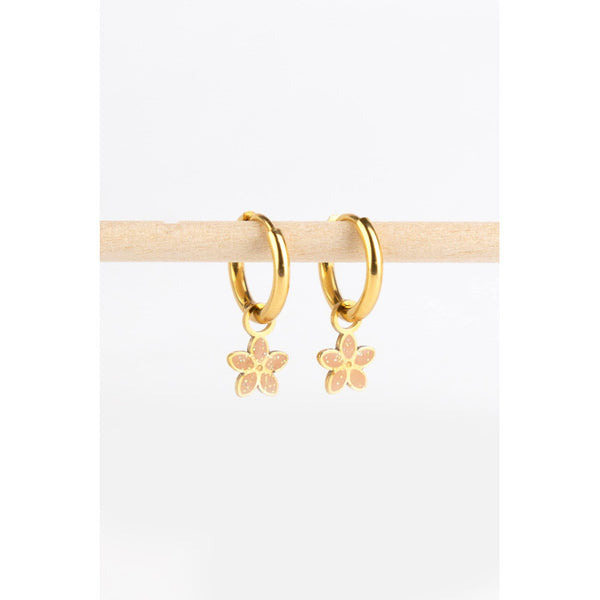 POZLÁTENÉ PRÍVESKY Z CHIRURGICKEJ OCELE HYPOALERGÉNNE TRBLIETAVÉ KVIETKY 2KS
