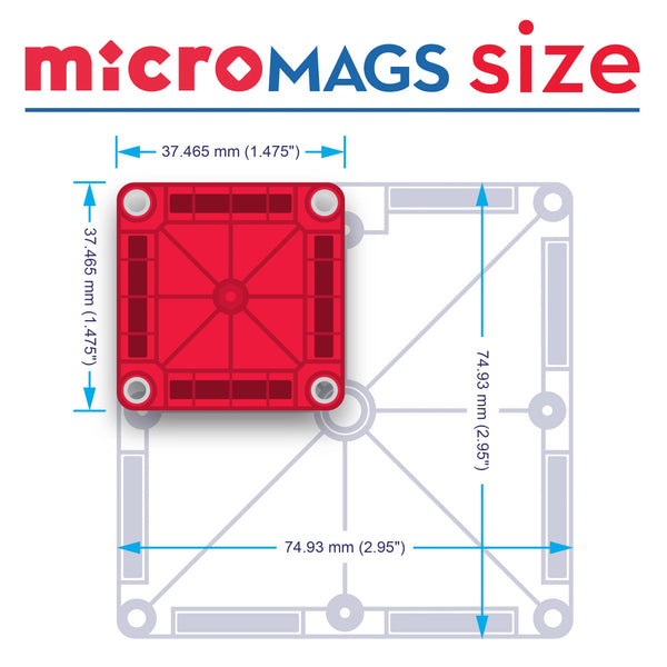 MAGNA-TILES MICROMAGS TRAVEL SET MAGNETICKÁ STAVEBNICA 26 DIELOV