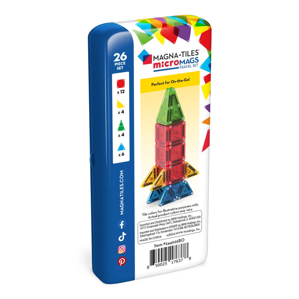 MAGNA-TILES MICROMAGS TRAVEL SET MAGNETICKÁ STAVEBNICA 26 DIELOV