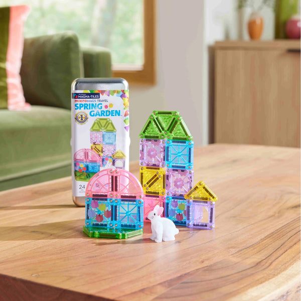 MAGNA-TILES MICROMAGS SPRING GARDEN TRAVEL SET MAGNETICKÁ STAVEBNICA 24 DIELOV