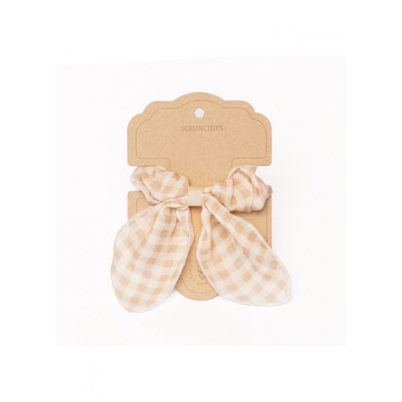 Scrunchie gumička S mašlou káro