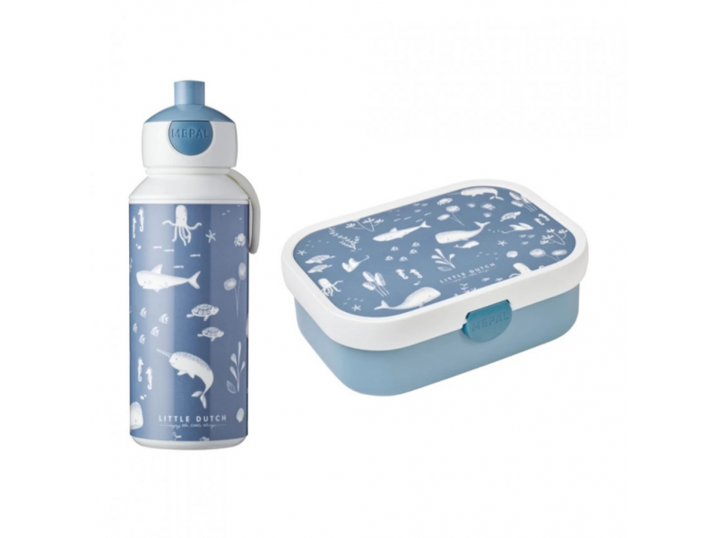 Desiatový set (fľaša+box) ocean blue