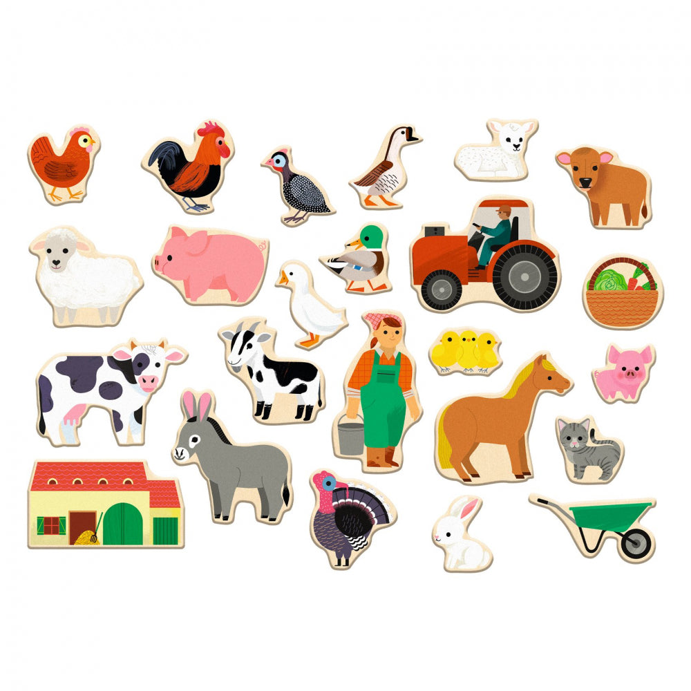 Magnety drevené farma 24ks – obrázok 2